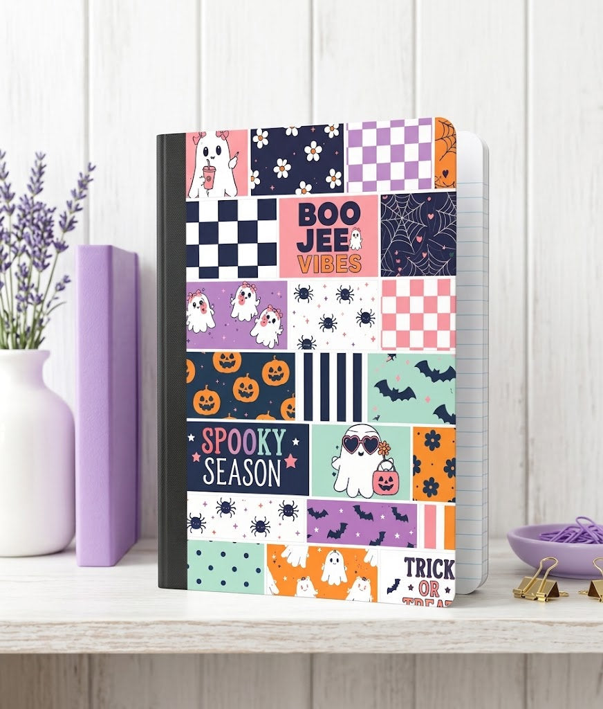 Decorative Vinyl Covered Composition Notebook Holographic Halloween