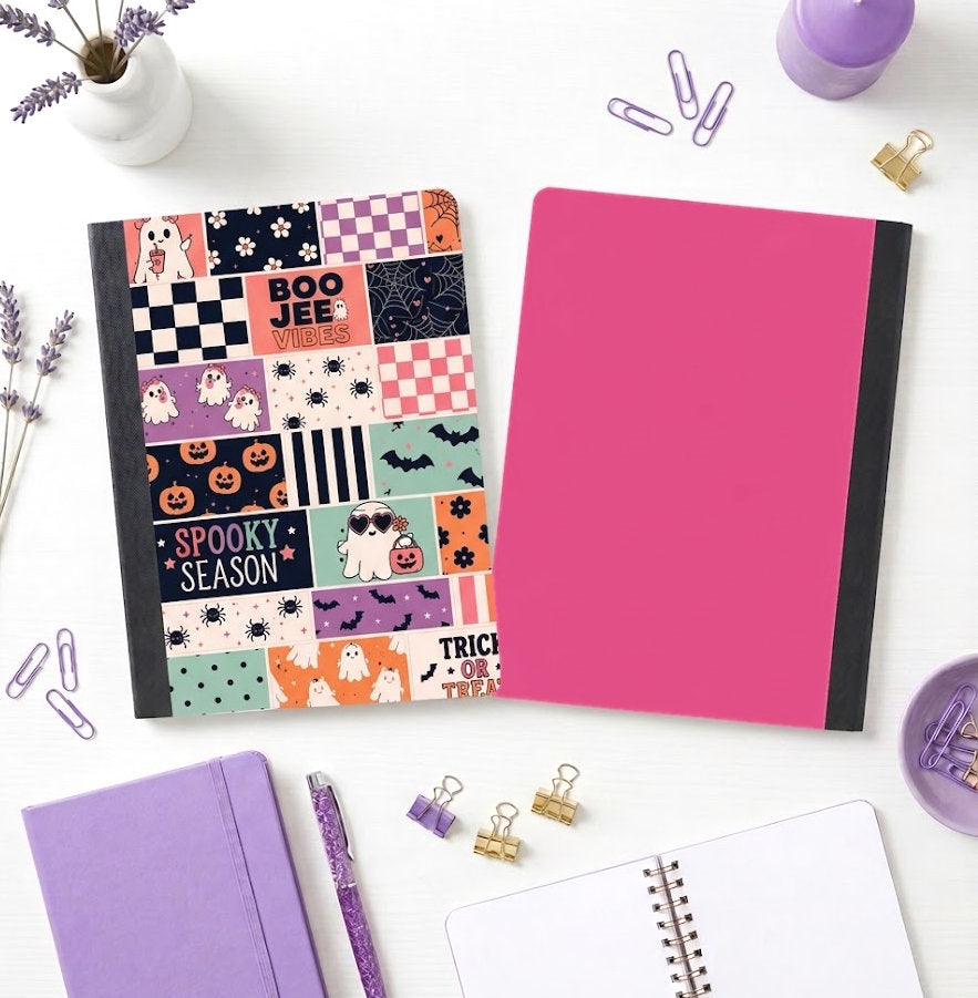 Decorative Vinyl Covered Composition Notebook Holographic Halloween