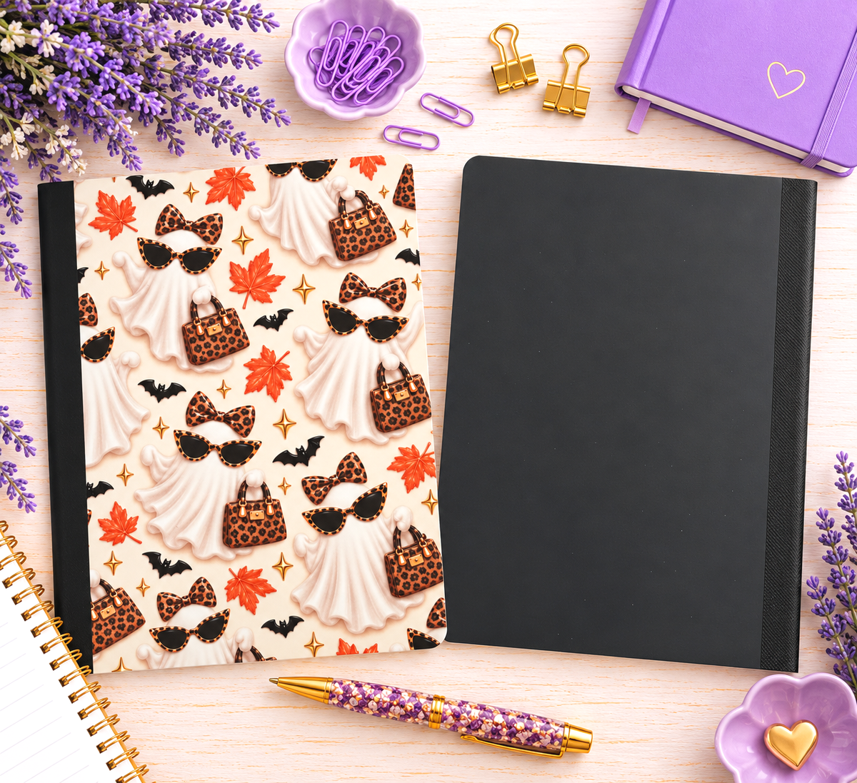 Decorative Vinyl Covered Composition Notebook Boujie Ghost