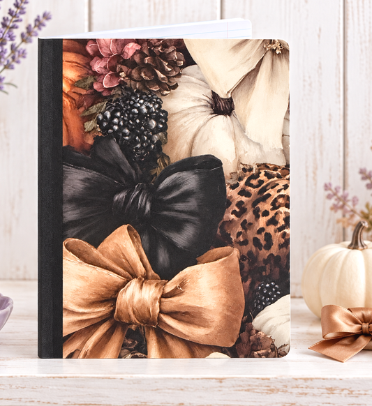 Decorative Vinyl Covered Composition Notebook Autumn Bows