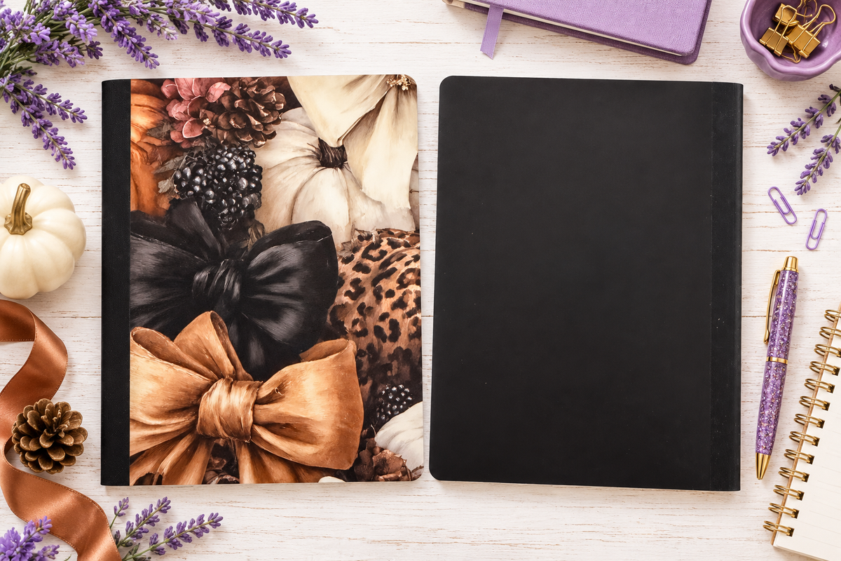 Decorative Vinyl Covered Composition Notebook Autumn Bows