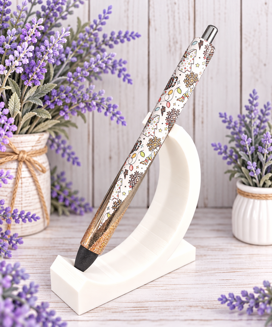 Handmade Snowman glitter pen with free refill 3