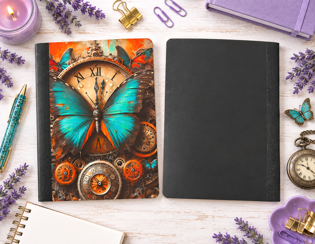 Decorative Vinyl Covered Composition Steampunk Butterfly