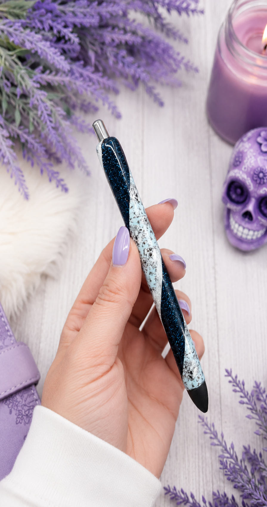 Handmade Sugar Skulls  Washi Tape glitter pen with free refills