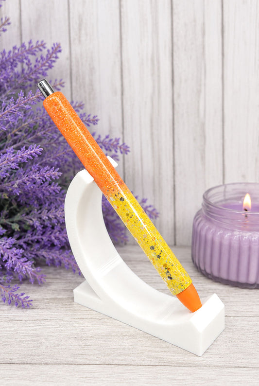 Handmade Yellow and Orange ombre glitter pen with free refill
