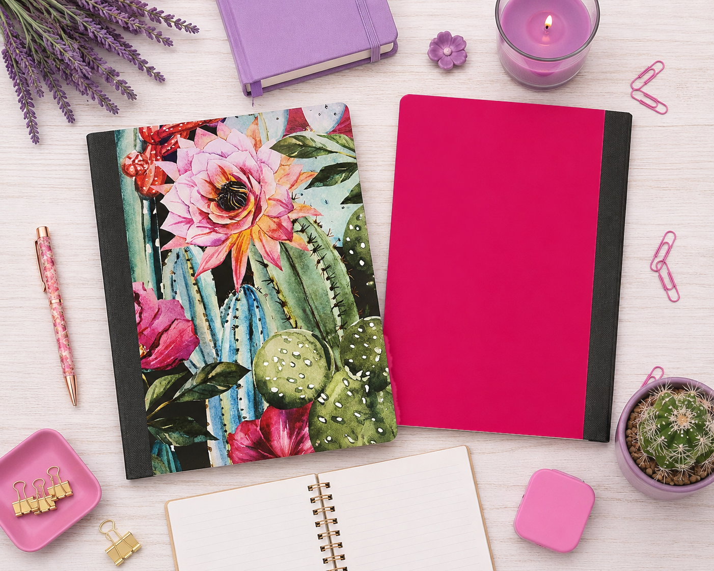 Decorative Vinyl Covered Composition Notebook Cacti and Succulents