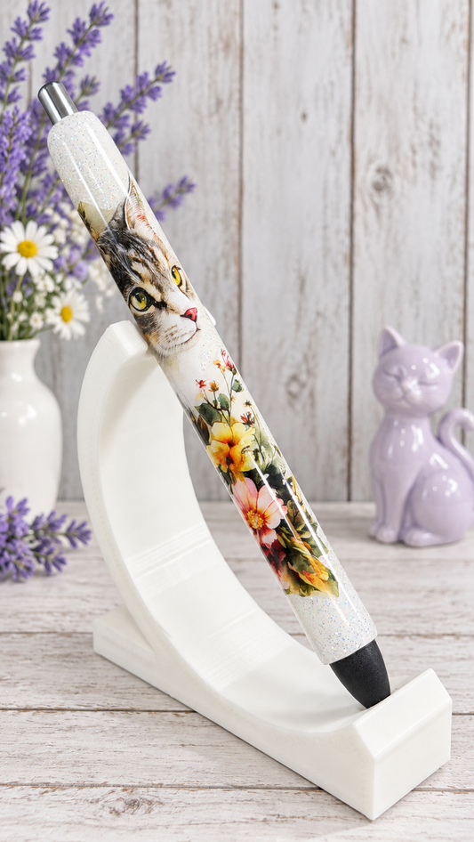Handmade Cat glitter pen with free refill 1