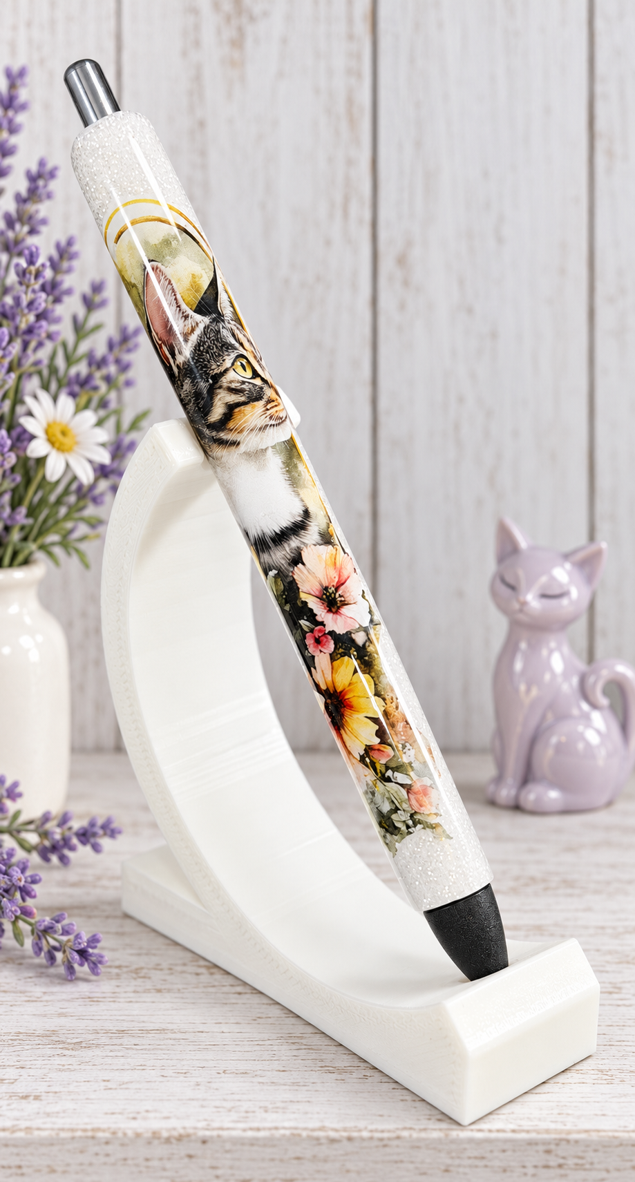 Handmade Cat glitter pen with free refill 3