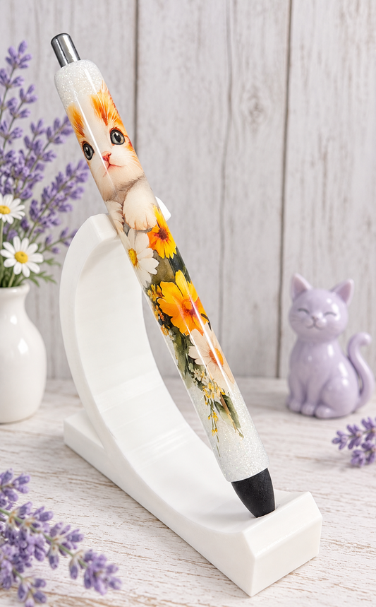 Handmade Cat glitter pen with free refill 6