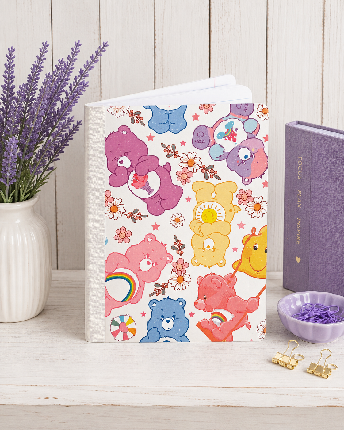 Decorative Vinyl Covered Composition Notebook Care Bears 2