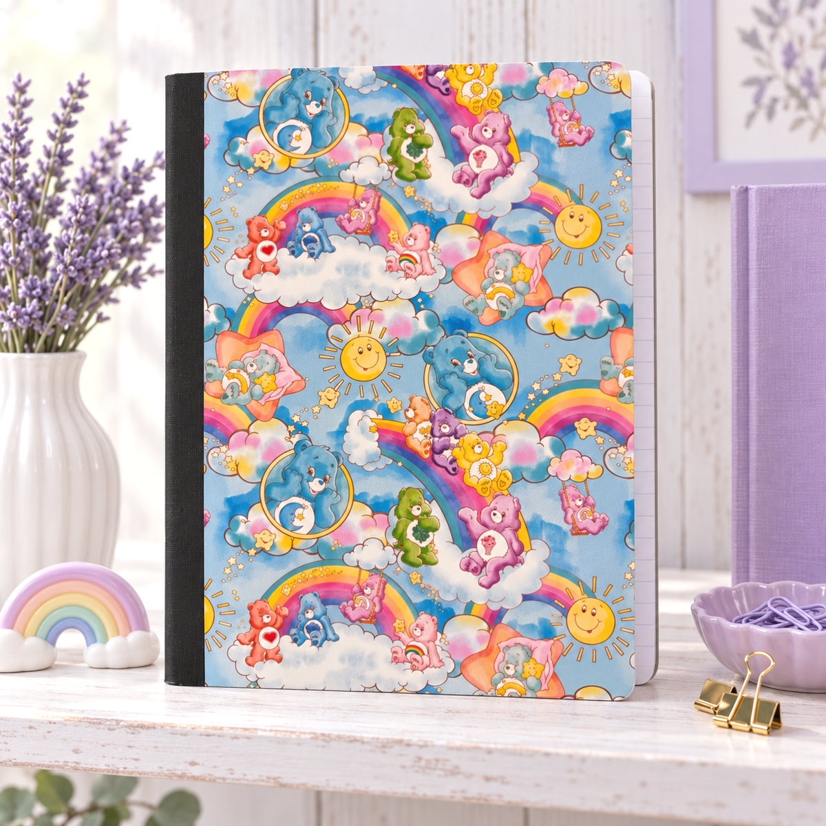 Decorative Vinyl Covered Composition Notebook Care Bears Collage