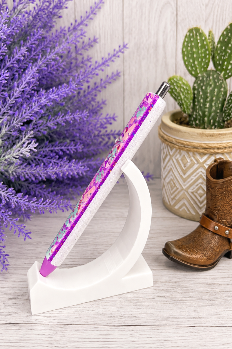 Handmade Vibrant Desert Scene glitter pen with free refill