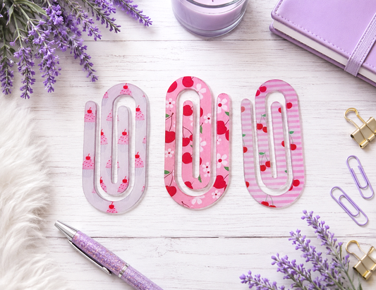 Jumbo Decorative Acrylic Paper Clip Cherries