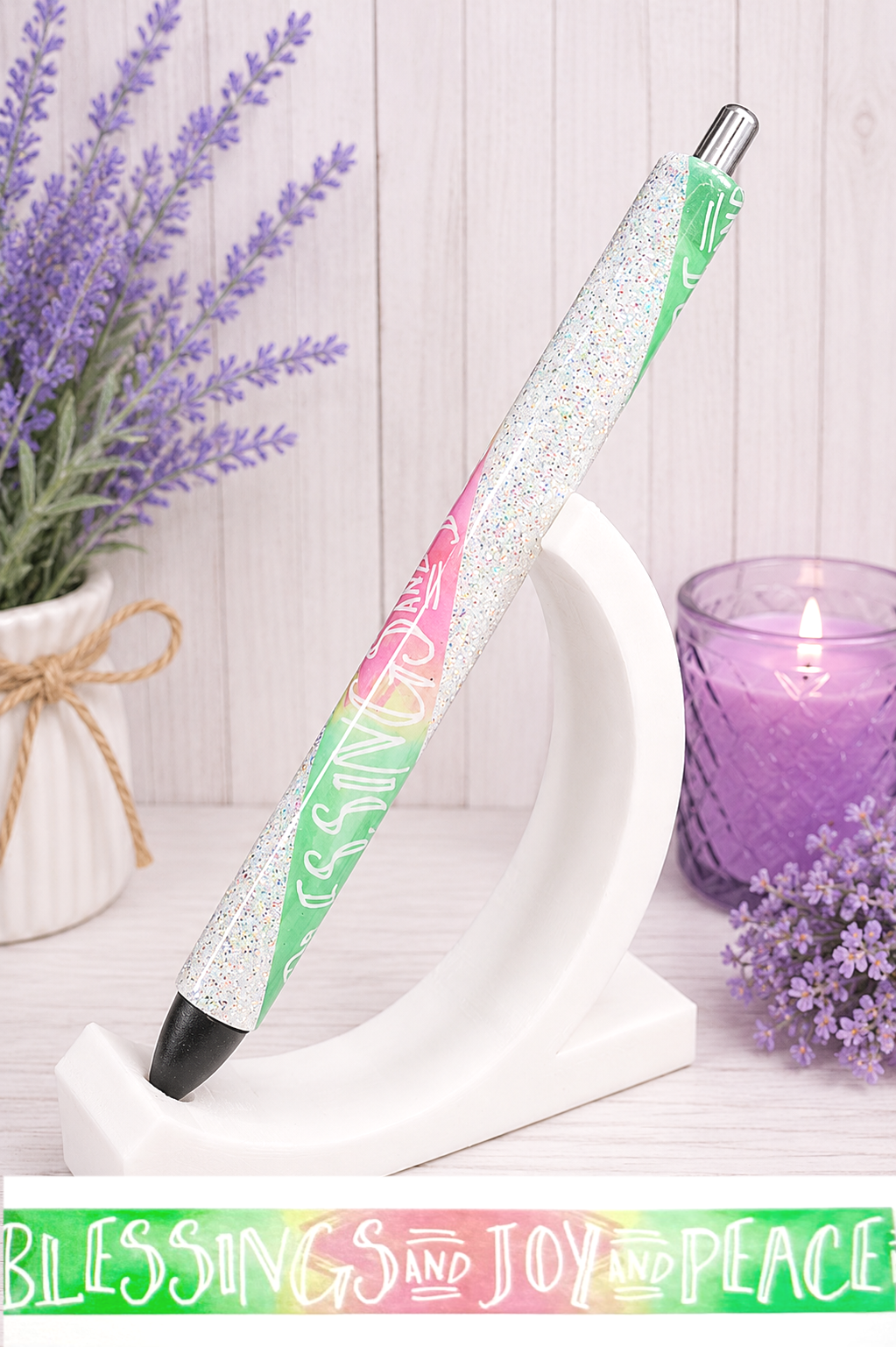 Handmade Christian Pen  glitter pen with free refill 2