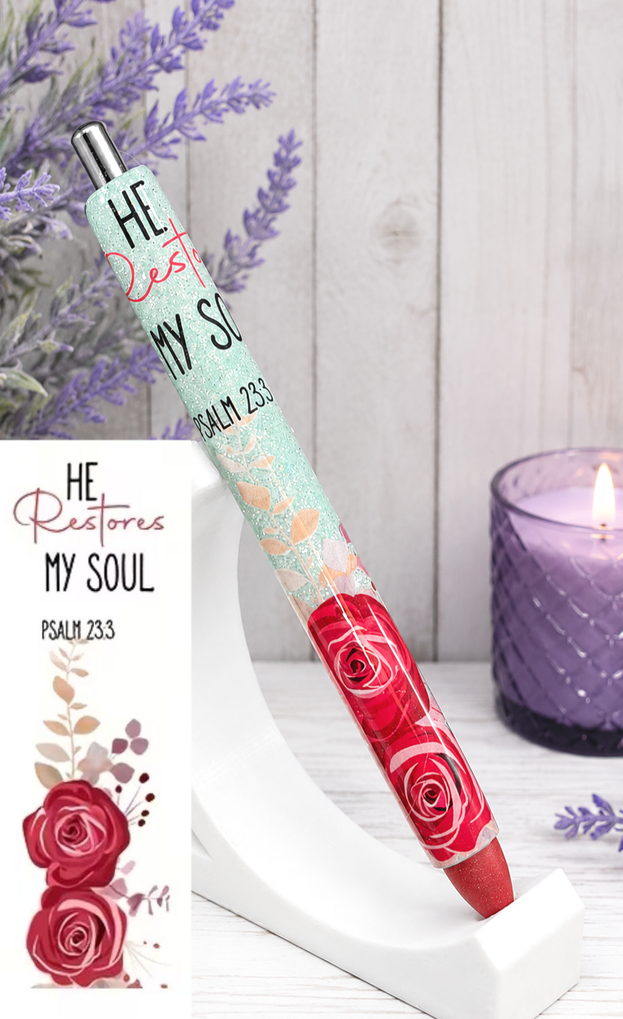 Handmade Christian Pen  glitter pen with free refill 3