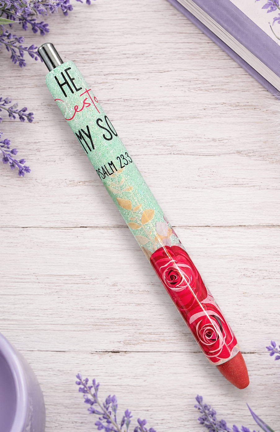 Handmade Christian Pen  glitter pen with free refill 3
