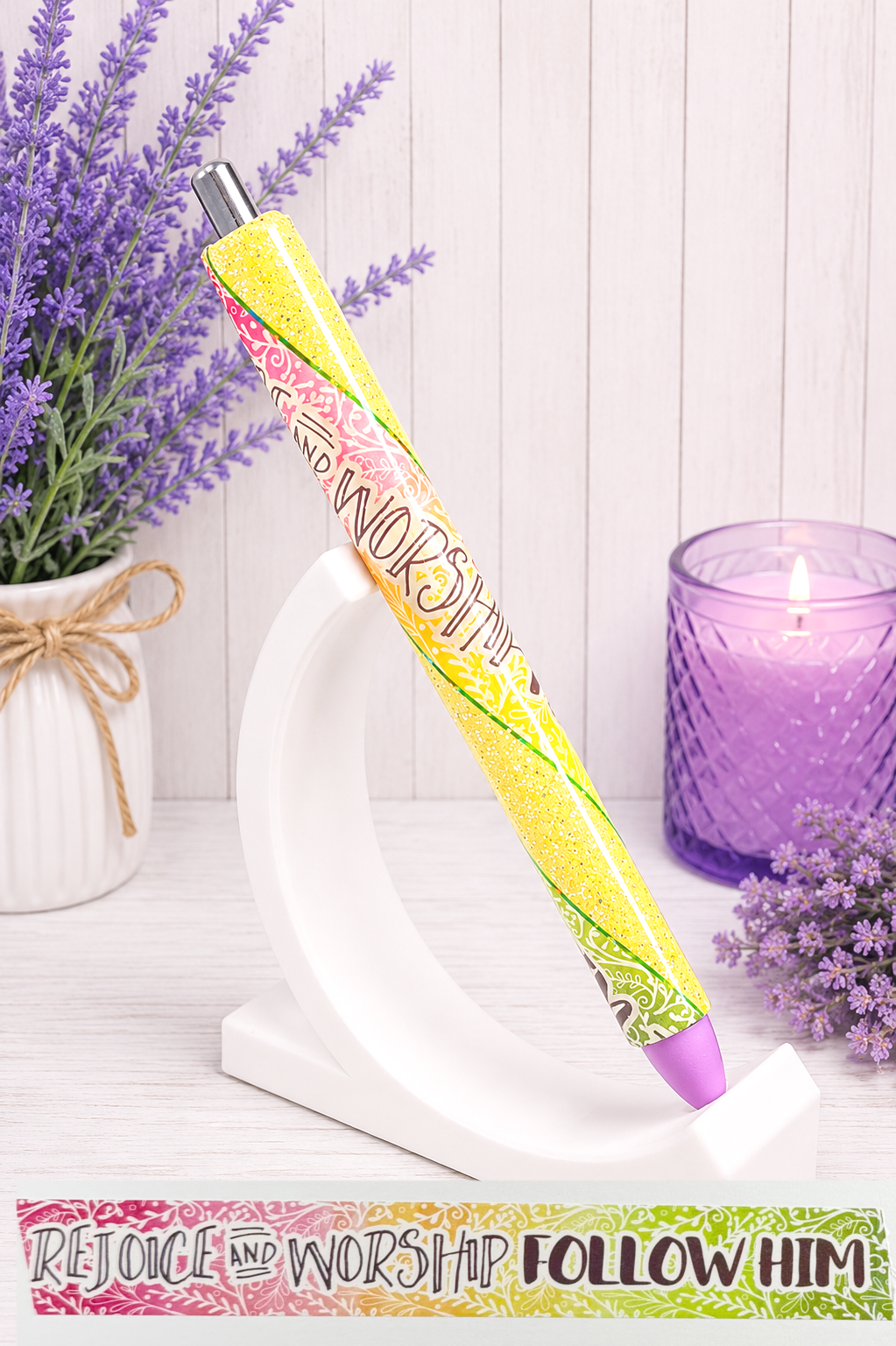 Handmade Christian Pen  glitter pen with free refill 4