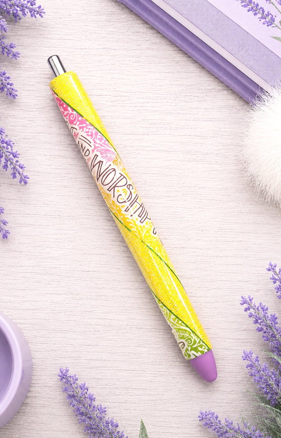 Handmade Christian Pen  glitter pen with free refill 4