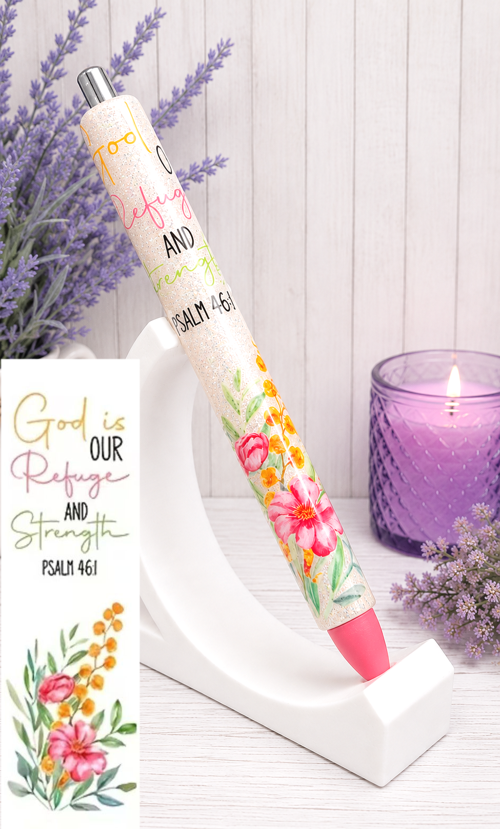 Handmade Christian Pen  glitter pen with free refill 8