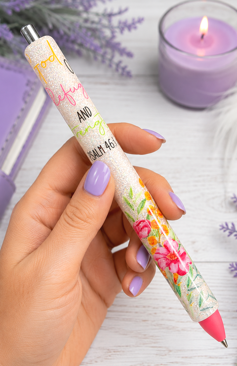 Handmade Christian Pen  glitter pen with free refill 8