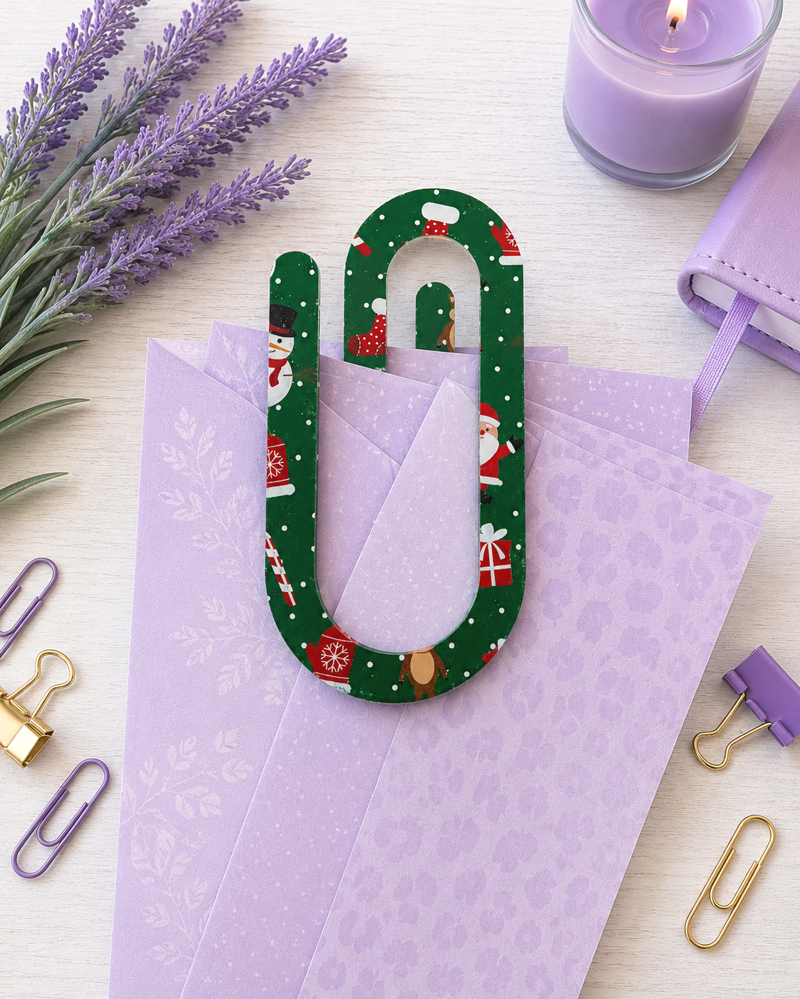 Jumbo Decorative Acrylic Paper Clip Christmas 1
