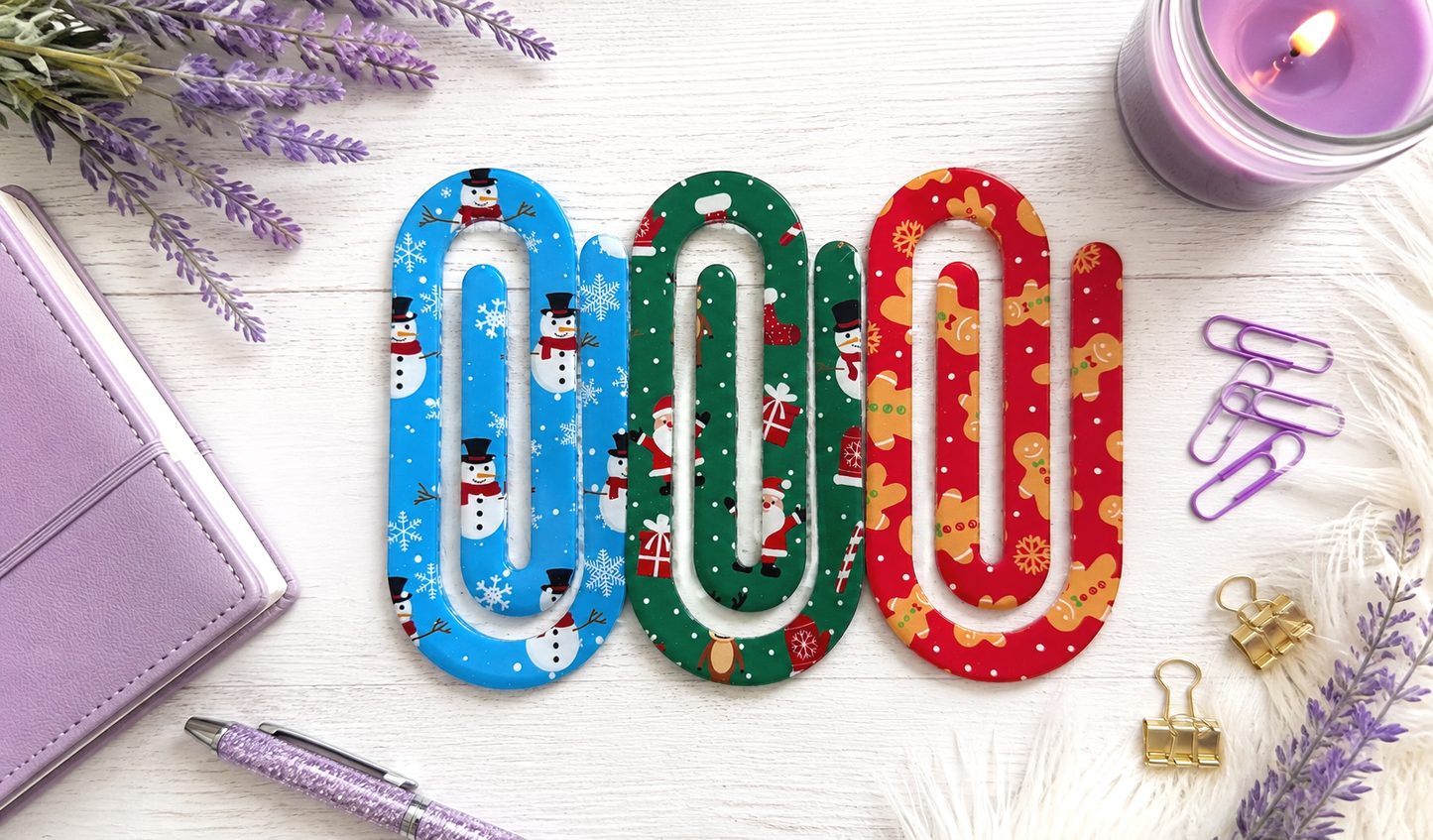 Jumbo Decorative Acrylic Paper Clip Christmas 2