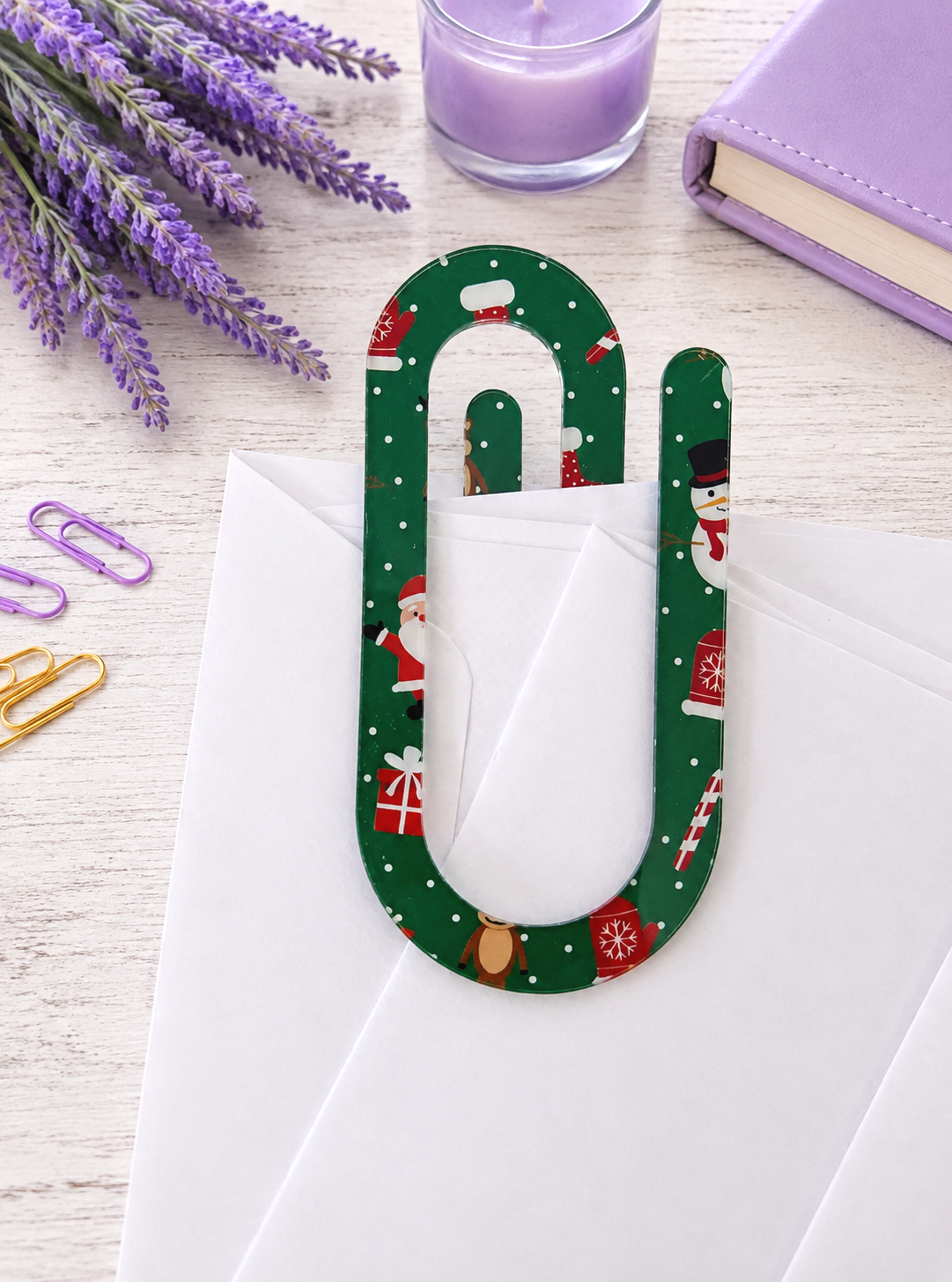 Jumbo Decorative Acrylic Paper Clip Christmas 2