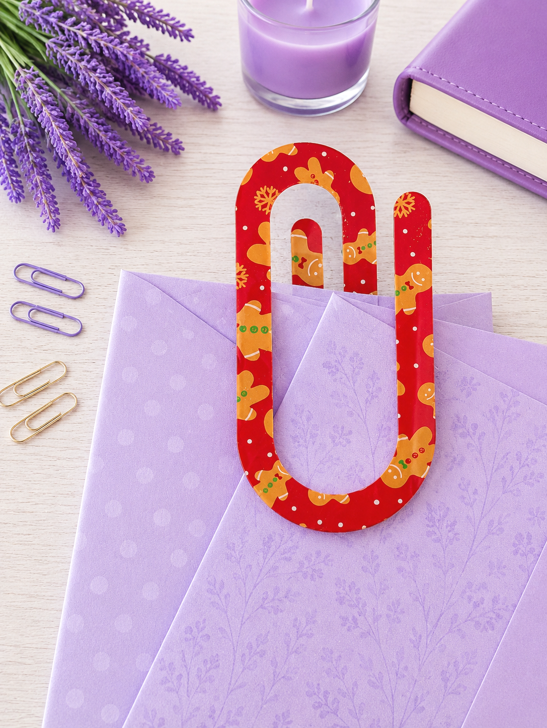 Jumbo Decorative Acrylic Paper Clip Christmas 2