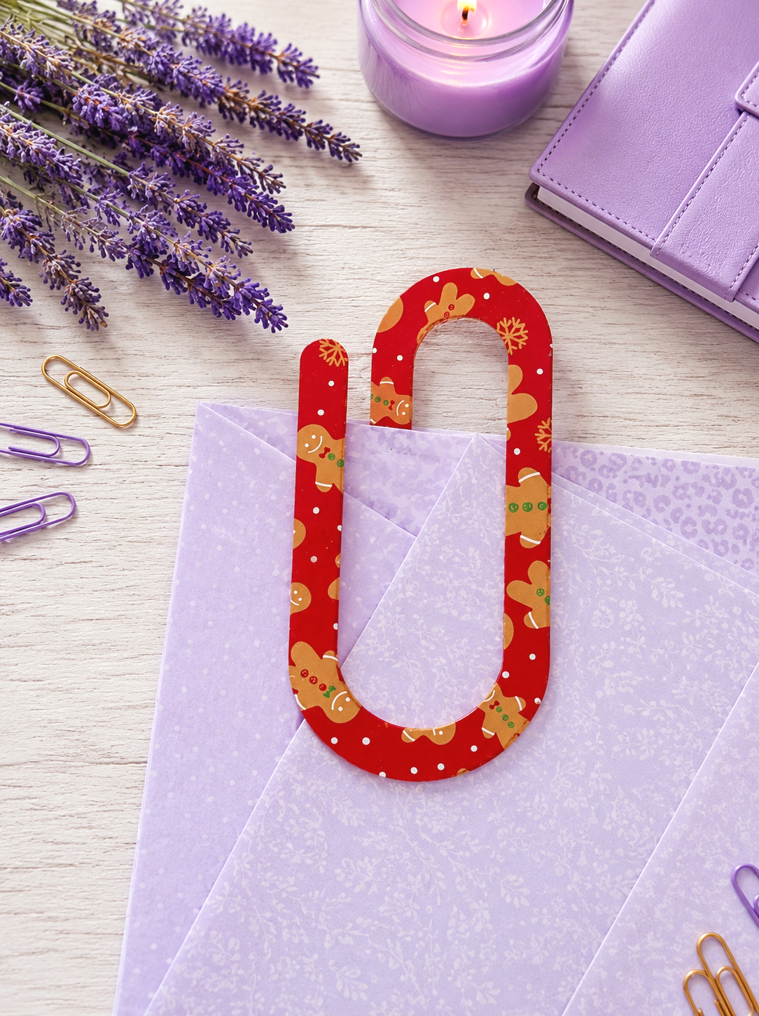 Jumbo Decorative Acrylic Paper Clip Christmas 3