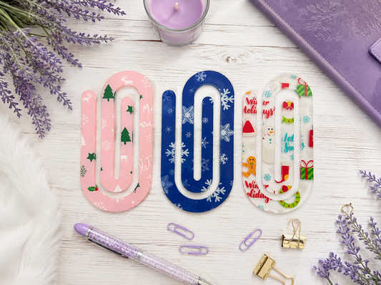 Jumbo Decorative Acrylic Paper Clip Christmas 4