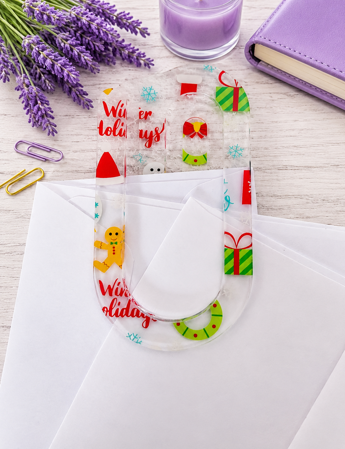 Jumbo Decorative Acrylic Paper Clip Christmas 4
