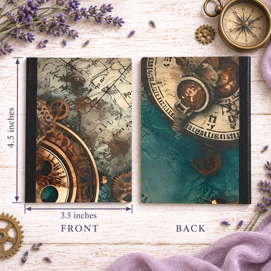 Decorative Vinyl Covered MINIATURE Composition Notebook Compass