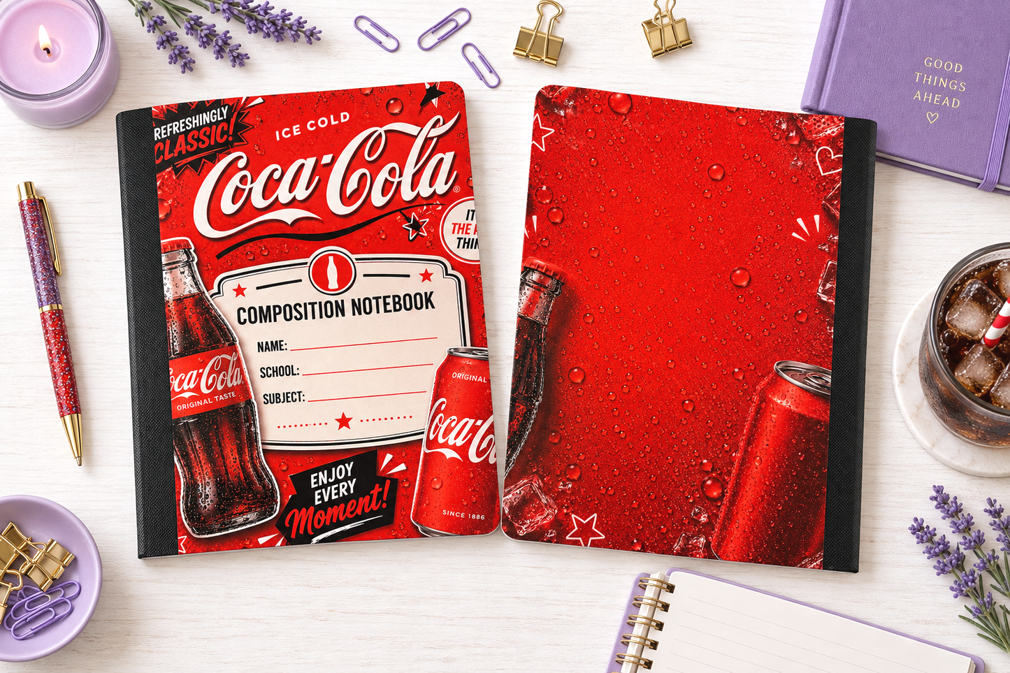 Decorative Vinyl Covered Composition Notebook Coke