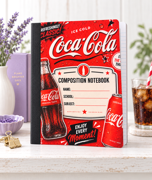 Decorative Vinyl Covered Composition Notebook Coke