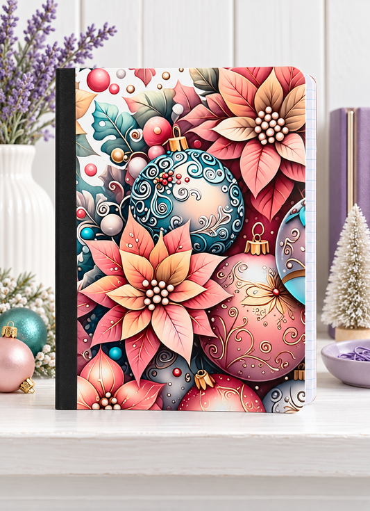 Decorative Vinyl Covered Composition Notebook Pink and Blue Ornaments