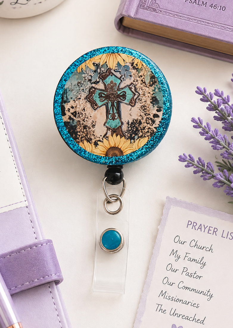 Handmade Celtic Cross Badge Reel