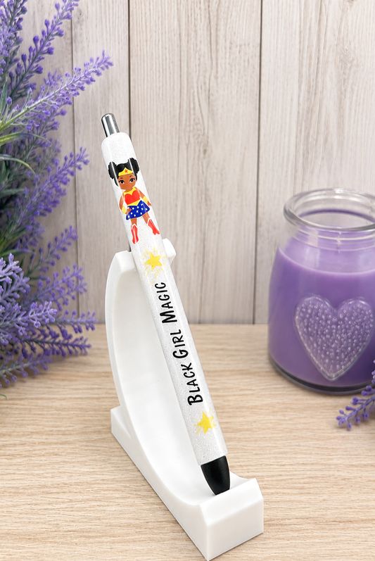 Handmade Black Girl Magic glitter pen with free refill
