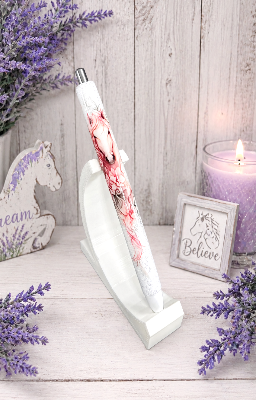 Handmade Horse with flowers glitter pen with free refill 5