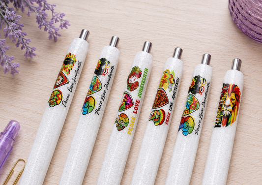 Custom Order Juneteenth glitter pen with free refill