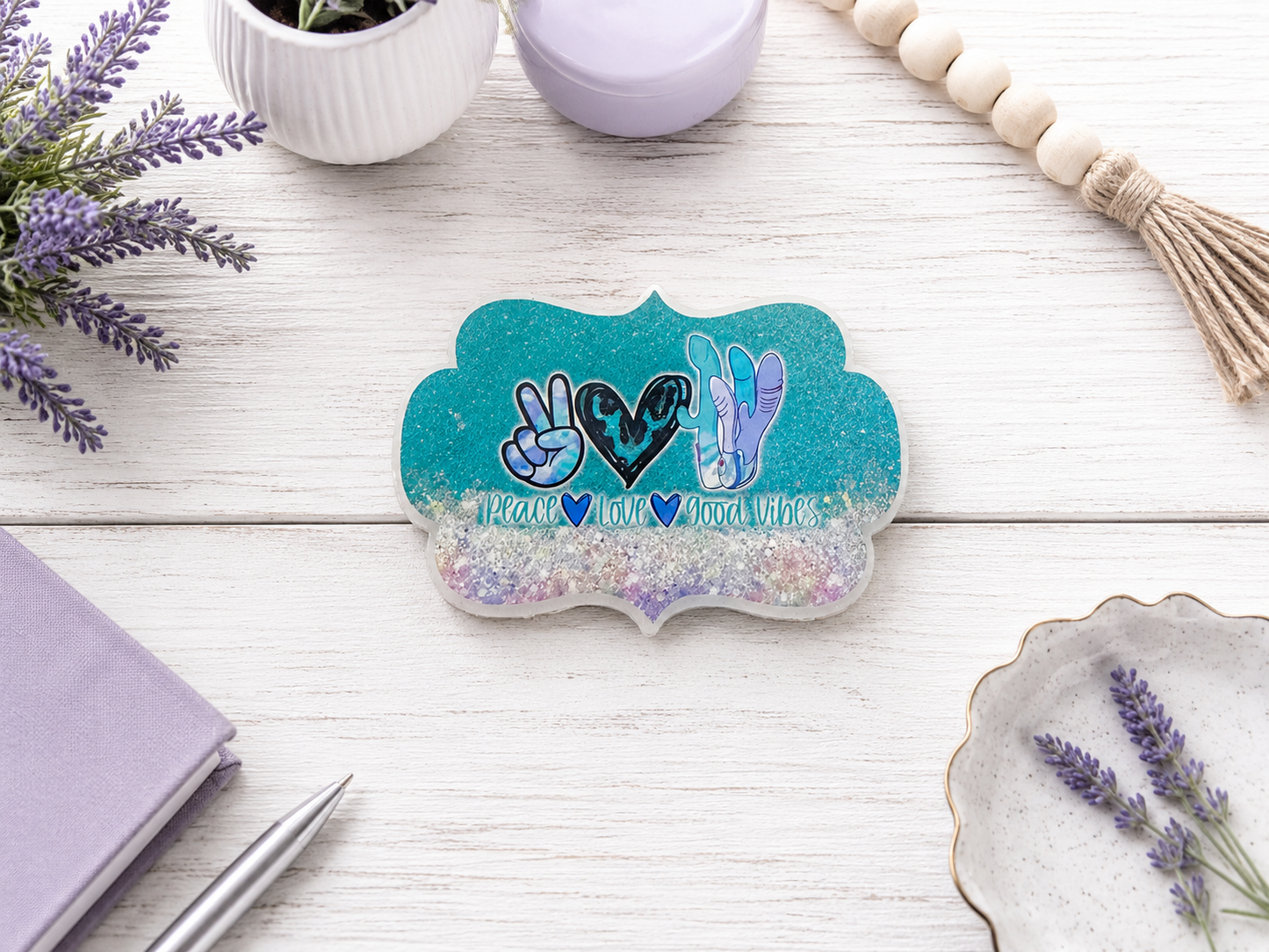 3 inch Peace Love Vibrator magnet