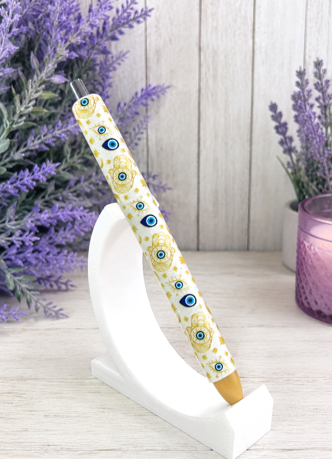 Handmade Evil Eye glitter pen with free refill