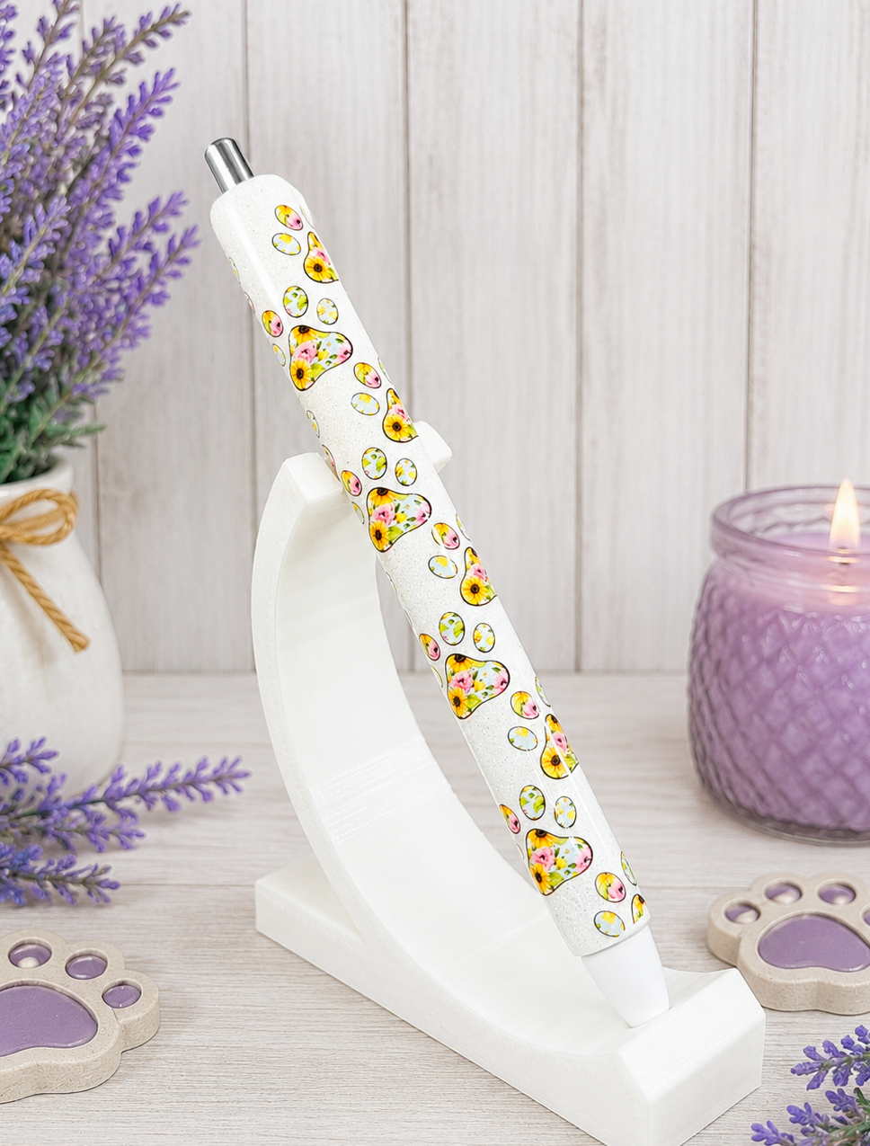 Handmade Sunflowers Dog Paws glitter pen with free refill