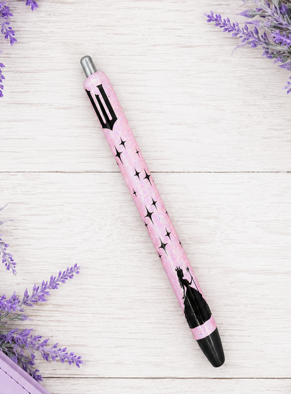Handmade Wicked Themed Glinda glitter pen with free refill