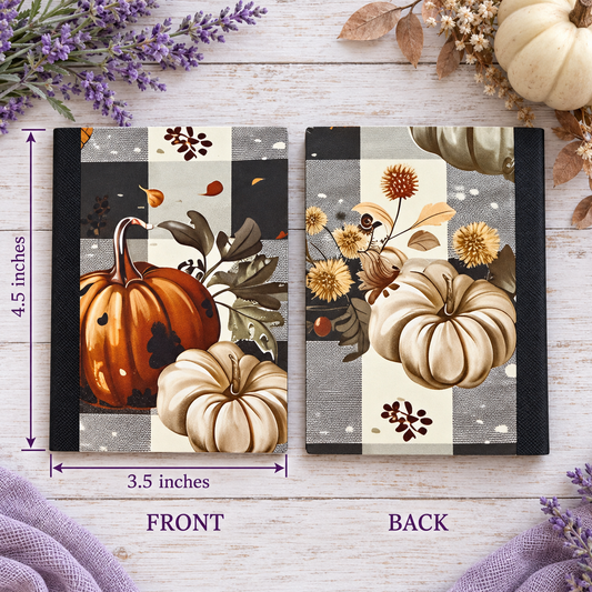 Decorative Vinyl Covered MINIATURE Composition Notebook Autumn Pumpkins
