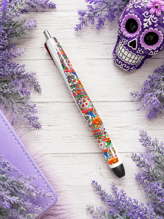 Handmade Sugar Skulls glitter pen with free refill 4