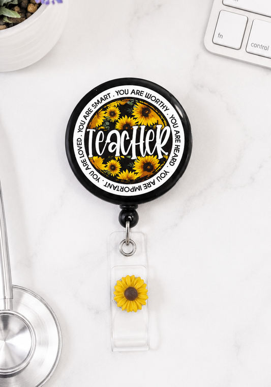 Handmade Teacher Badge Reel