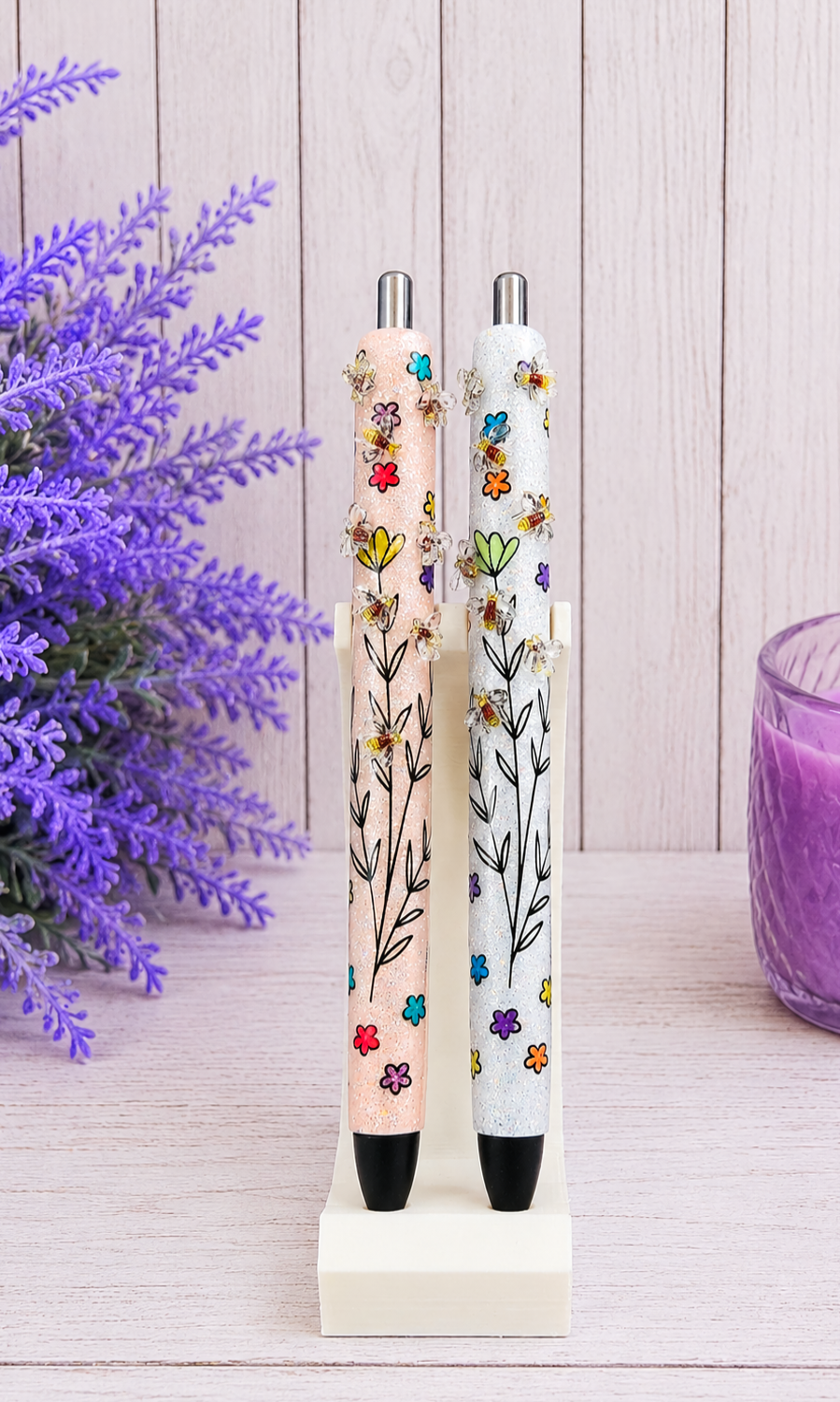 Handmade Mini Bumblebees glitter pen with free refill