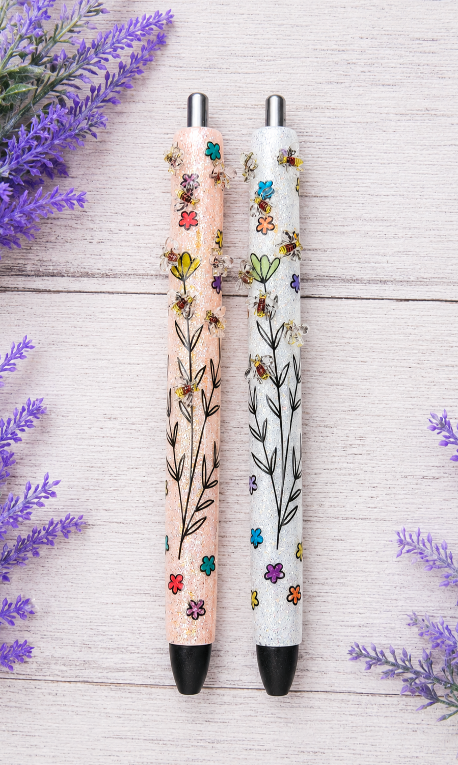 Handmade Mini Bumblebees glitter pen with free refill