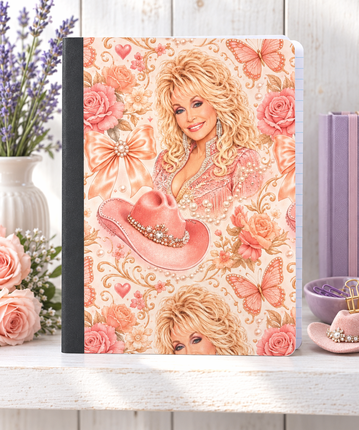 Decorative Vinyl Covered Composition Notebook Dolly 2