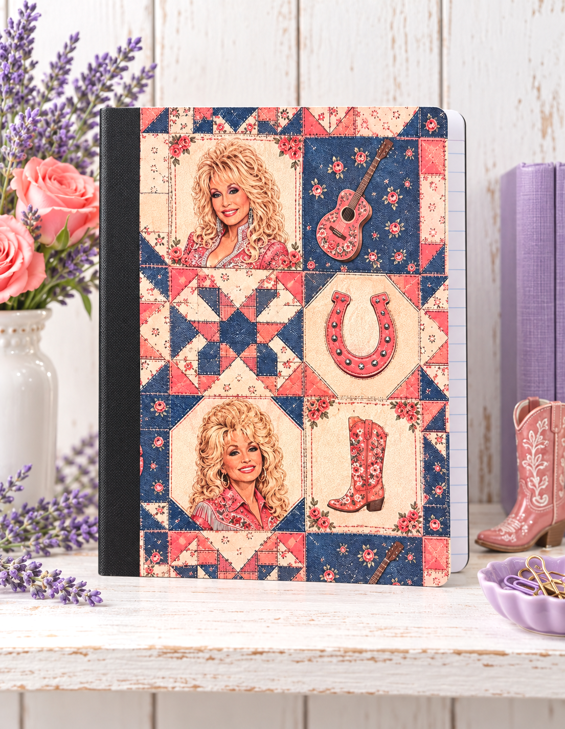 Decorative Vinyl Covered Composition Notebook Dolly 3